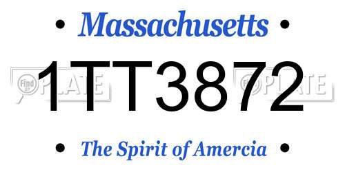 1TT3872 Massachusetts License Plate
