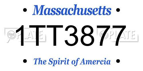 1TT3877 Massachusetts License Plate