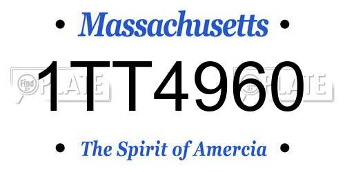 1TT4960 Massachusetts License Plate