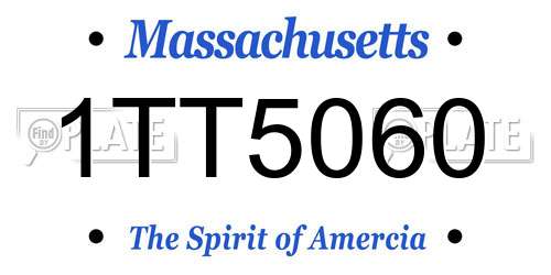 1TT5060 Massachusetts License Plate