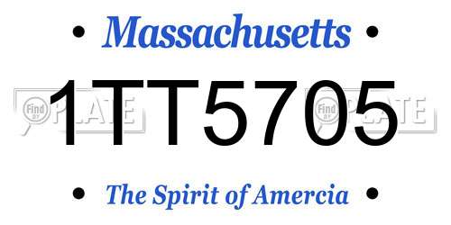 1TT5705 Massachusetts License Plate