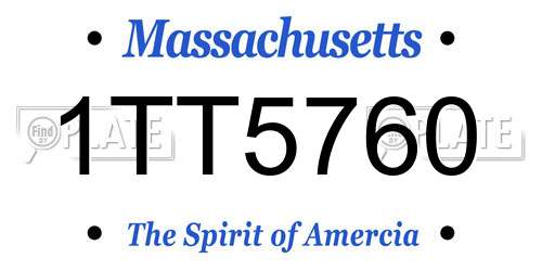 1TT5760 Massachusetts License Plate