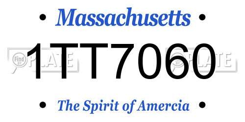 1TT7060 Massachusetts License Plate