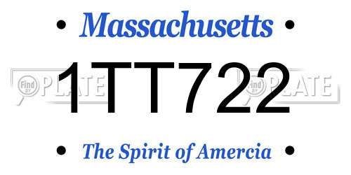 1TT722 Massachusetts License Plate