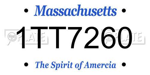 1TT7260 Massachusetts License Plate
