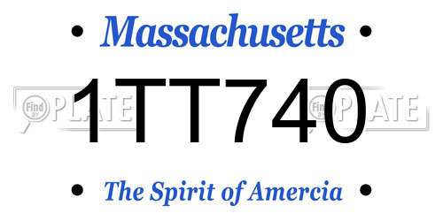 1TT740 Massachusetts License Plate