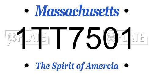 1TT7501 Massachusetts License Plate