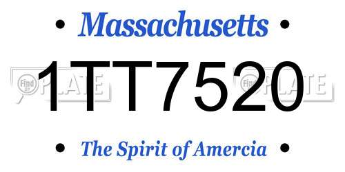 1TT7520 Massachusetts License Plate