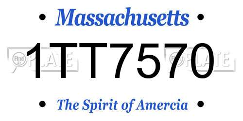 1TT7570 Massachusetts License Plate
