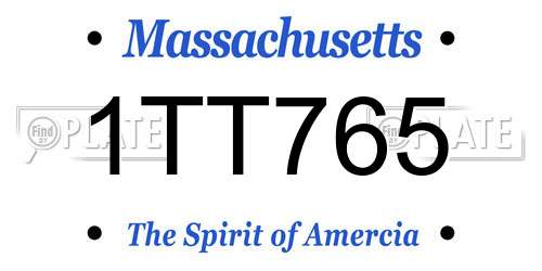 1TT765 Massachusetts License Plate