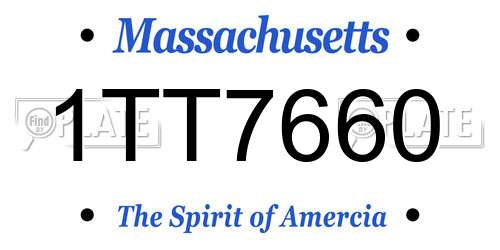 1TT7660 Massachusetts License Plate