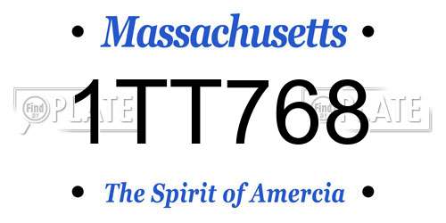 1TT768 Massachusetts License Plate