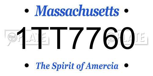 1TT7760 Massachusetts License Plate