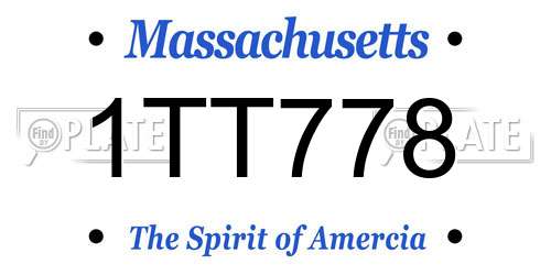 1TT778 Massachusetts License Plate