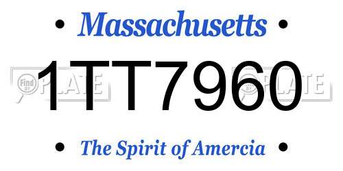 1TT7960 Massachusetts License Plate