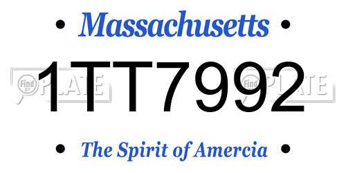 1TT7992 Massachusetts License Plate