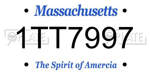 1TT7997 Massachusetts License Plate