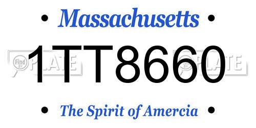 1TT8660 Massachusetts License Plate