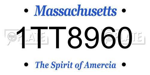 1TT8960 Massachusetts License Plate