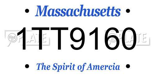 1TT9160 Massachusetts License Plate
