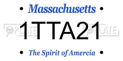 1TTA21 Massachusetts License Plate
