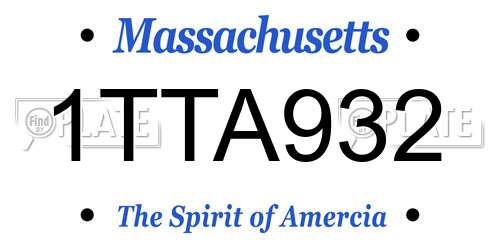 1TTA932 Massachusetts License Plate