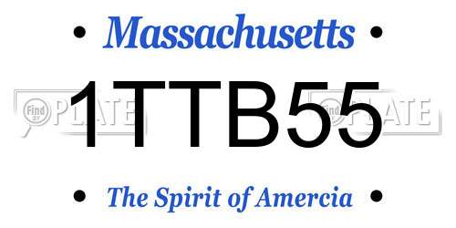1TTB55 Massachusetts License Plate