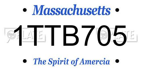 1TTB705 Massachusetts License Plate