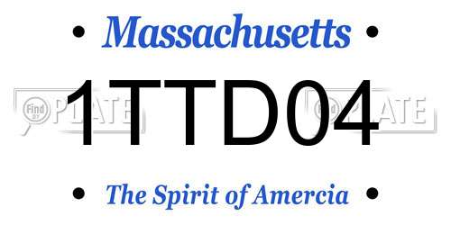1TTD04 Massachusetts License Plate
