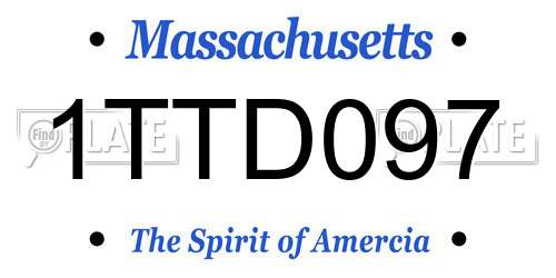 1TTD097 Massachusetts License Plate