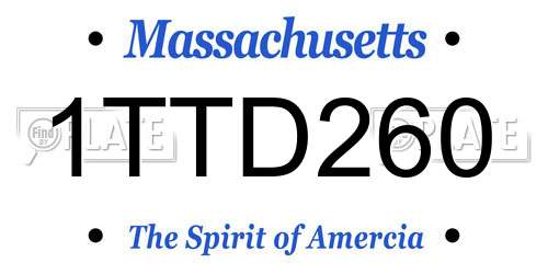 1TTD260 Massachusetts License Plate