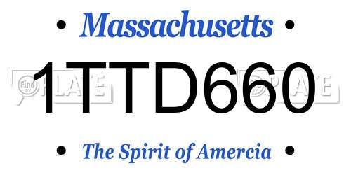 1TTD660 Massachusetts License Plate