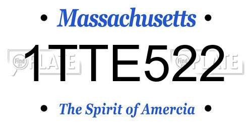1TTE522 Massachusetts License Plate
