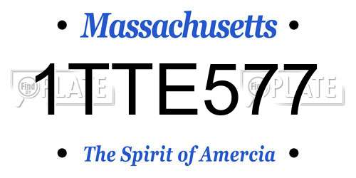 1TTE577 Massachusetts License Plate
