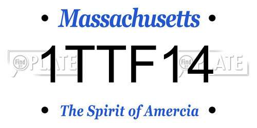 1TTF14 Massachusetts License Plate