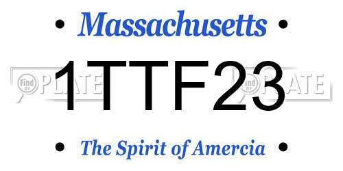 1TTF23 Massachusetts License Plate