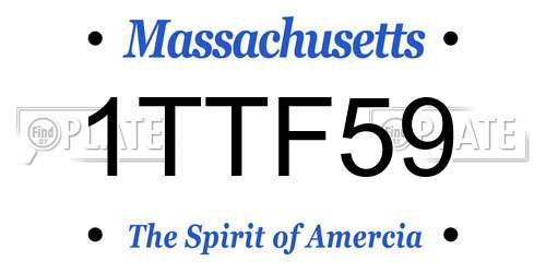1TTF59 Massachusetts License Plate