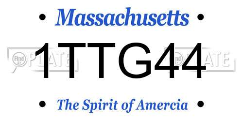 1TTG44 Massachusetts License Plate