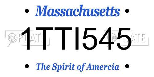 1TTI545 Massachusetts License Plate