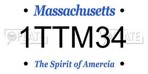 1TTM34 Massachusetts License Plate