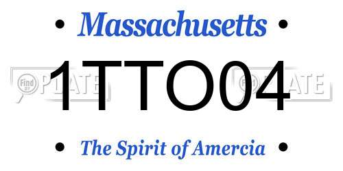 1TTO04 Massachusetts License Plate