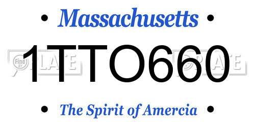 1TTO660 Massachusetts License Plate