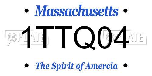 1TTQ04 Massachusetts License Plate