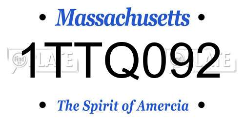 1TTQ092 Massachusetts License Plate