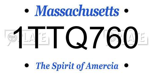 1TTQ760 Massachusetts License Plate