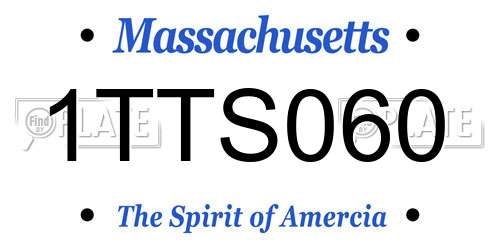 1TTS060 Massachusetts License Plate