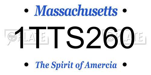 1TTS260 Massachusetts License Plate