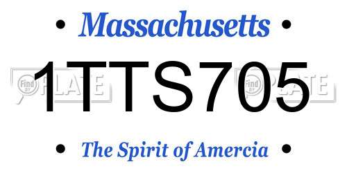 1TTS705 Massachusetts License Plate