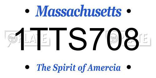 1TTS708 Massachusetts License Plate