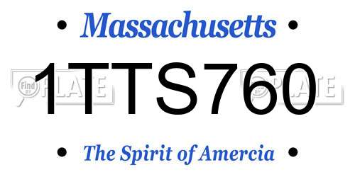 1TTS760 Massachusetts License Plate